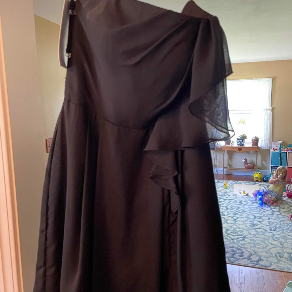 Forever yours black bridesmaid dress